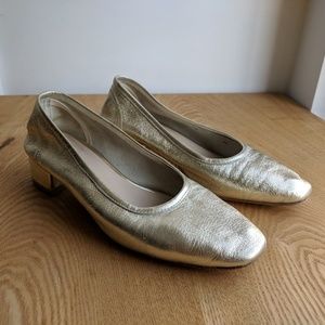 Maryam Nassir Zadeh Gold Roberta Heels